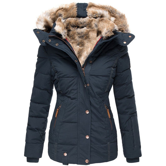 Abrigo Slim Fit de Algodón con Cuello de Piel - Image 13
