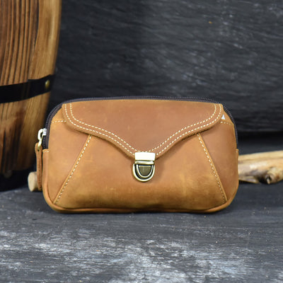 Riñonera de Cuero Genuino para Hombre - Estilo Retro con Bolsillo para Celular - Image 13