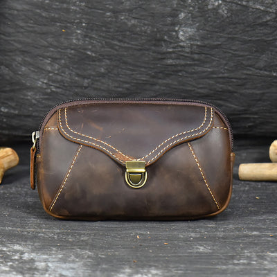 Riñonera de Cuero Genuino para Hombre - Estilo Retro con Bolsillo para Celular - Image 18