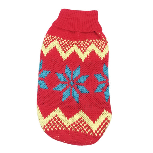 Suéter de Cuello Alto para Mascotas con Diseño de Copo de Nieve Navideño - Image 18