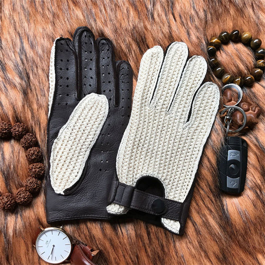 Guantes de Motociclista Retro en Ante de Venado - Image 10