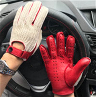 Guantes de Motociclista Retro en Ante de Venado - Image 12