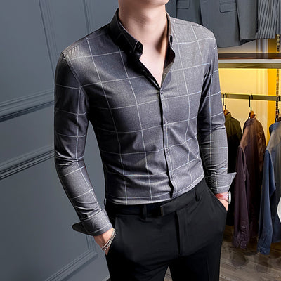 Camisa de Cuadros para Hombre de Manga Larga
