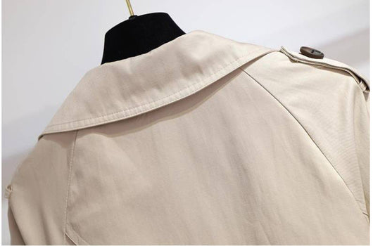Abrigo Trench Corto de Algodón Forrado Estilo Coreano Oversize - Image 8
