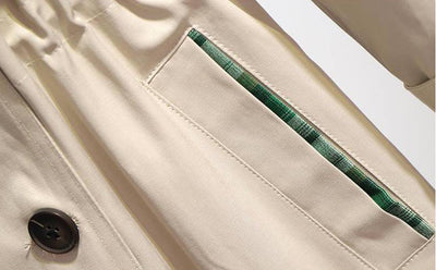 Abrigo Trench Corto de Algodón Forrado Estilo Coreano Oversize - Image 10