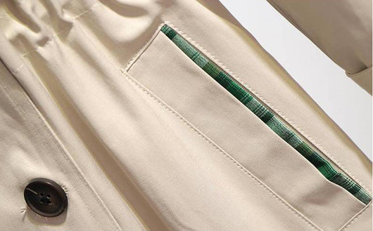 Abrigo Trench Corto de Algodón Forrado Estilo Coreano Oversize - Image 10