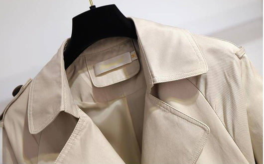 Abrigo Trench Corto de Algodón Forrado Estilo Coreano Oversize - Image 11