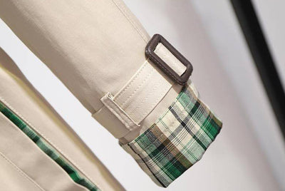 Abrigo Trench Corto de Algodón Forrado Estilo Coreano Oversize - Image 14