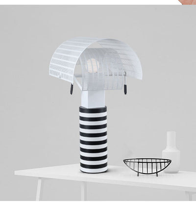Lámpara de Mesita Minimalista Rayas Blanco y Negro Lujo Artístico - Image 11