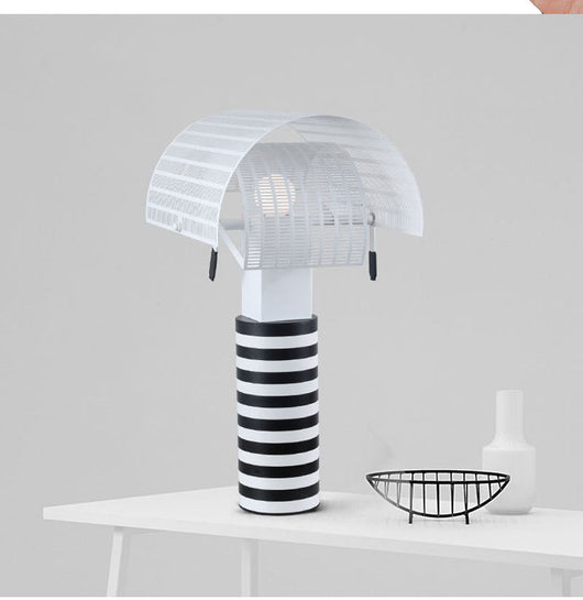 Lámpara de Mesita Minimalista Rayas Blanco y Negro Lujo Artístico - Image 11