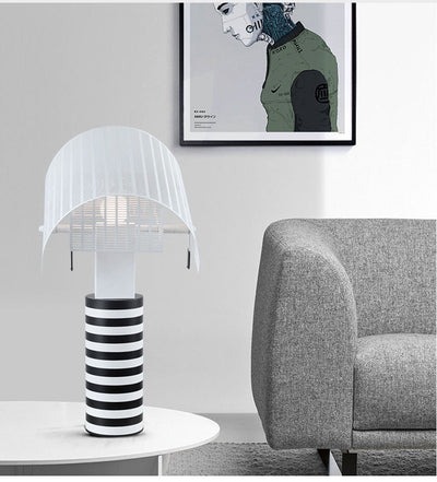 Lámpara de Mesita Minimalista Rayas Blanco y Negro Lujo Artístico - Image 12