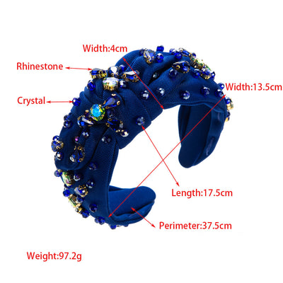 Diadema Elegante Ancha con Nudo y Cristales - Image 17