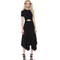 Vestido Corto con Cutout en Cintura y Pliegues Cruzados