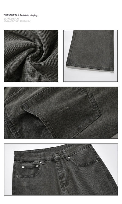Jeans Rectos Vintage Desgastados para Hombre - Image 14
