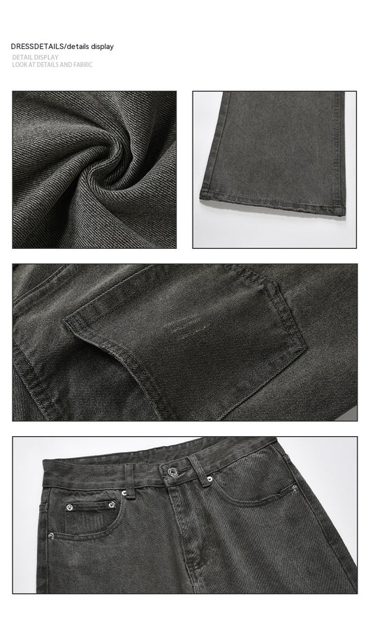 Jeans Rectos Vintage Desgastados para Hombre - Image 14