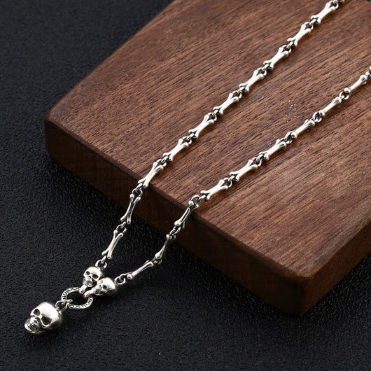 Collar de Plata Esterlina con Calaveras de Personalidad Masculina y Femenina - Image 6