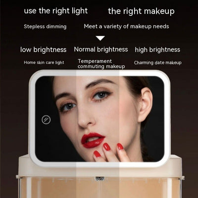 Organizador de Cosméticos con Espejo y Luz LED - Almacenamiento Grande - Image 13