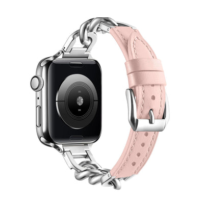 Correa Apple Watch Cuero y Acero Inoxidable con Cadena Denim - Image 37