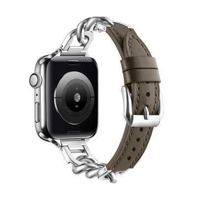 Correa Apple Watch Cuero y Acero Inoxidable con Cadena Denim - Image 43