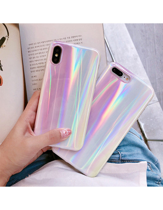 Funda para Teléfono con Láser Arcoíris Blanco - Image 5