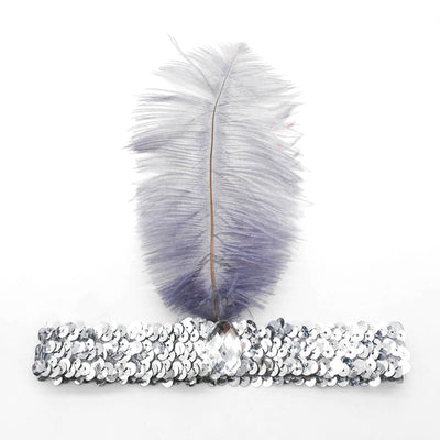 Diadema de Plumas de Avestruz con Diamantes y Lentejuelas - Image 15