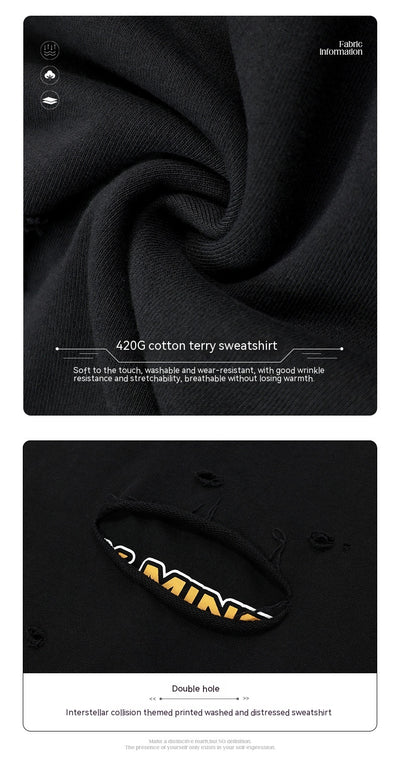 Sudadera Holgada con Diseño Desgastado - Estilo Casual Versátil - Image 9