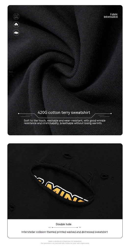 Sudadera Holgada con Diseño Desgastado - Estilo Casual Versátil - Image 9
