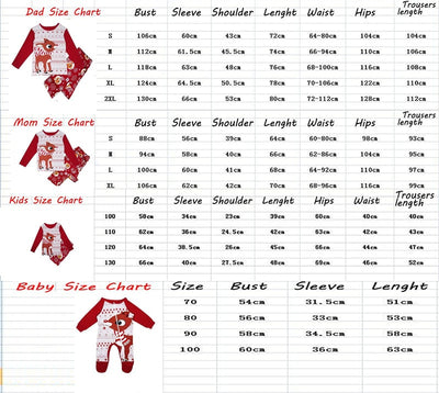 Family of five wearing matching red and white Christmas pajamas with reindeer and snowflake patterns. - Image 7