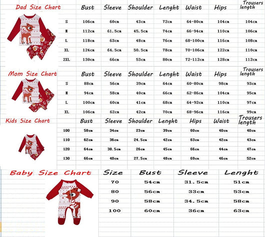 Family of five wearing matching red and white Christmas pajamas with reindeer and snowflake patterns. - Image 7