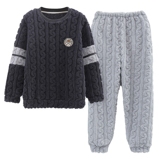 Pijama Térmico de Franela Jacquard para Hombre - Otoño e Invierno - Image 16