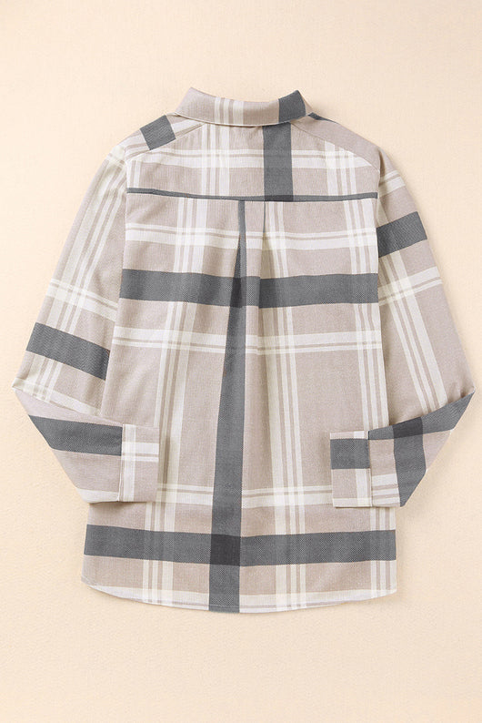 Camisa Cuadriculada de Solapa para Mujer - Otoño e Invierno - Image 20
