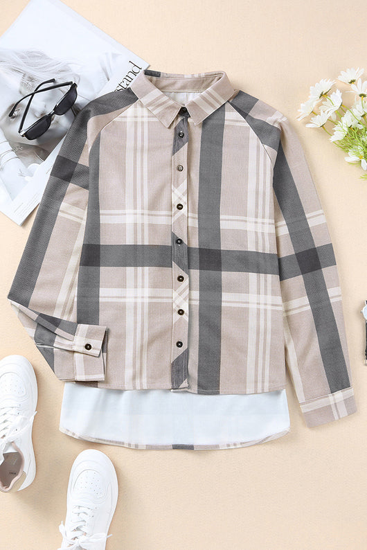 Camisa Cuadriculada de Solapa para Mujer - Otoño e Invierno - Image 21