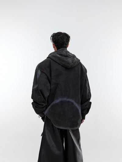 Sudadera con Capucha Gris Desteñida para Hombre - Image 7