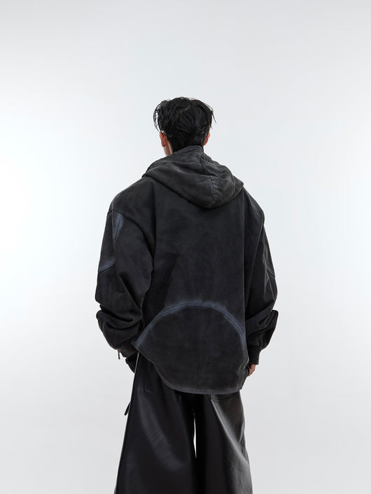 Sudadera con Capucha Gris Desteñida para Hombre - Image 7