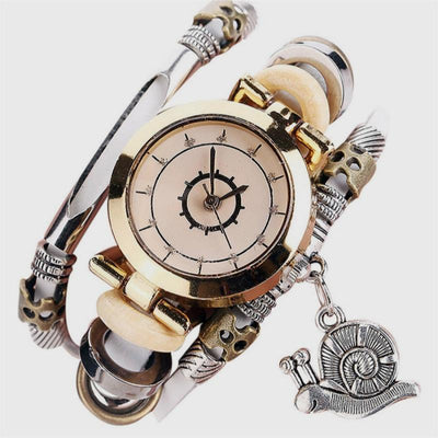 Reloj Pulsera Vintage de Cuero con Colgante Caracol - Image 17