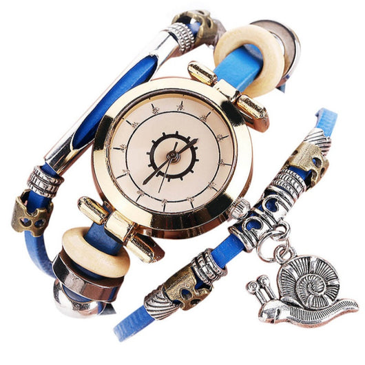 Reloj Pulsera Vintage de Cuero con Colgante Caracol - Image 20