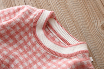 Vestido Suéter Tejido a Cuadros para Niñas - Image 15