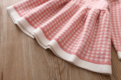 Vestido Suéter Tejido a Cuadros para Niñas - Image 18