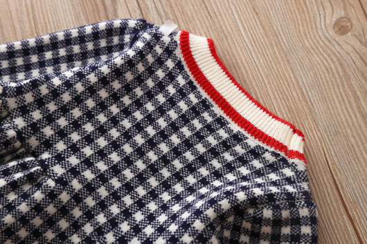 Vestido Suéter Tejido a Cuadros para Niñas - Image 20