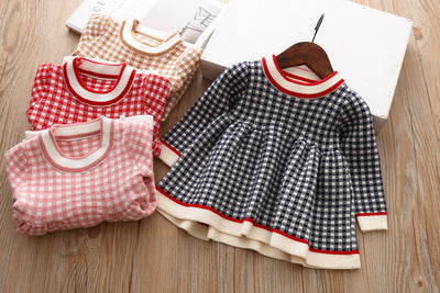 Vestido Suéter Tejido a Cuadros para Niñas - Image 23