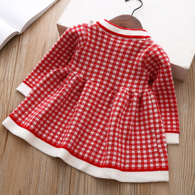 Vestido Suéter Tejido a Cuadros para Niñas - Image 26