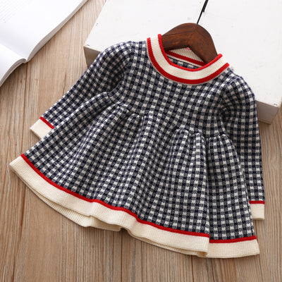 Vestido Suéter Tejido a Cuadros para Niñas - Image 27