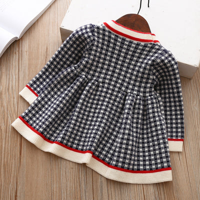 Vestido Suéter Tejido a Cuadros para Niñas - Image 28