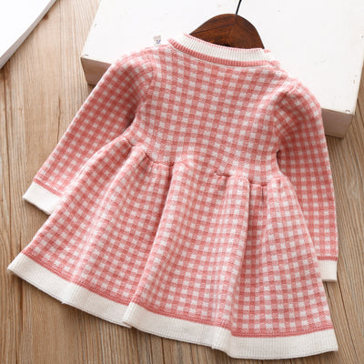 Vestido Suéter Tejido a Cuadros para Niñas - Image 30