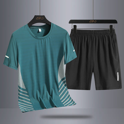 Conjunto Deportivo de Verano para Hombre - Camiseta y Shorts en Seda de Hielo Secado Rápido - Image 4