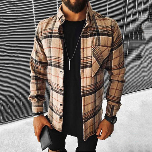 Camisa de Cuadros con Estampado a Juego de Colores para Hombre - Image 29