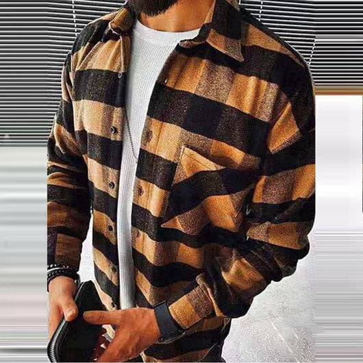 Camisa de Cuadros con Estampado a Juego de Colores para Hombre - Image 41