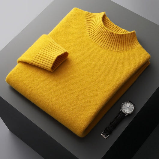 Suéter de Cuello Alto Hombre Lana Pura Tejida - Image 17