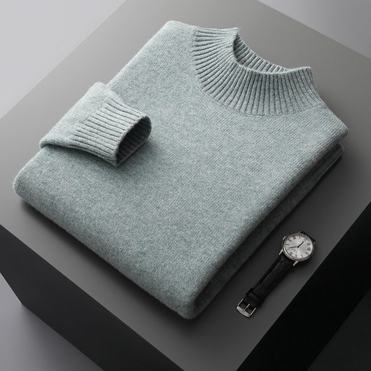 Suéter de Cuello Alto Hombre Lana Pura Tejida - Image 18