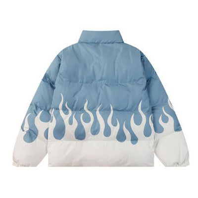 Abrigo de Pareja Retro Flame Grueso Acolchado para Invierno - Image 14